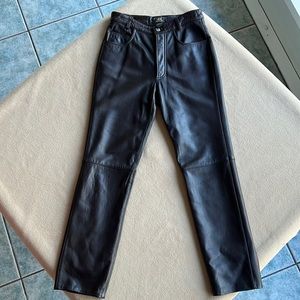 Ralph Lauren Double RL Leather Straight Pants